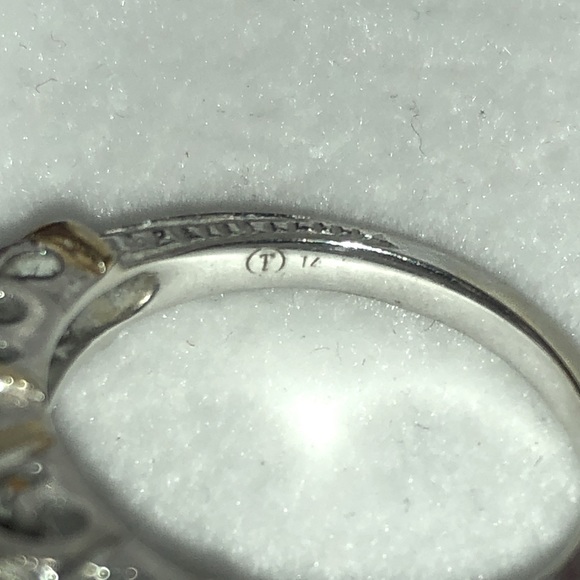 Solid 14K White Yellow Gold Natural Diamond Antique Engagement Ring - Picture 16 of 17